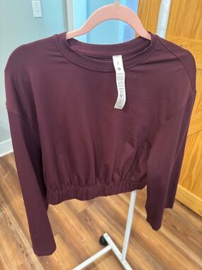 lululemon athletica Cropped Long-Sleeve Top in Deep Wine
